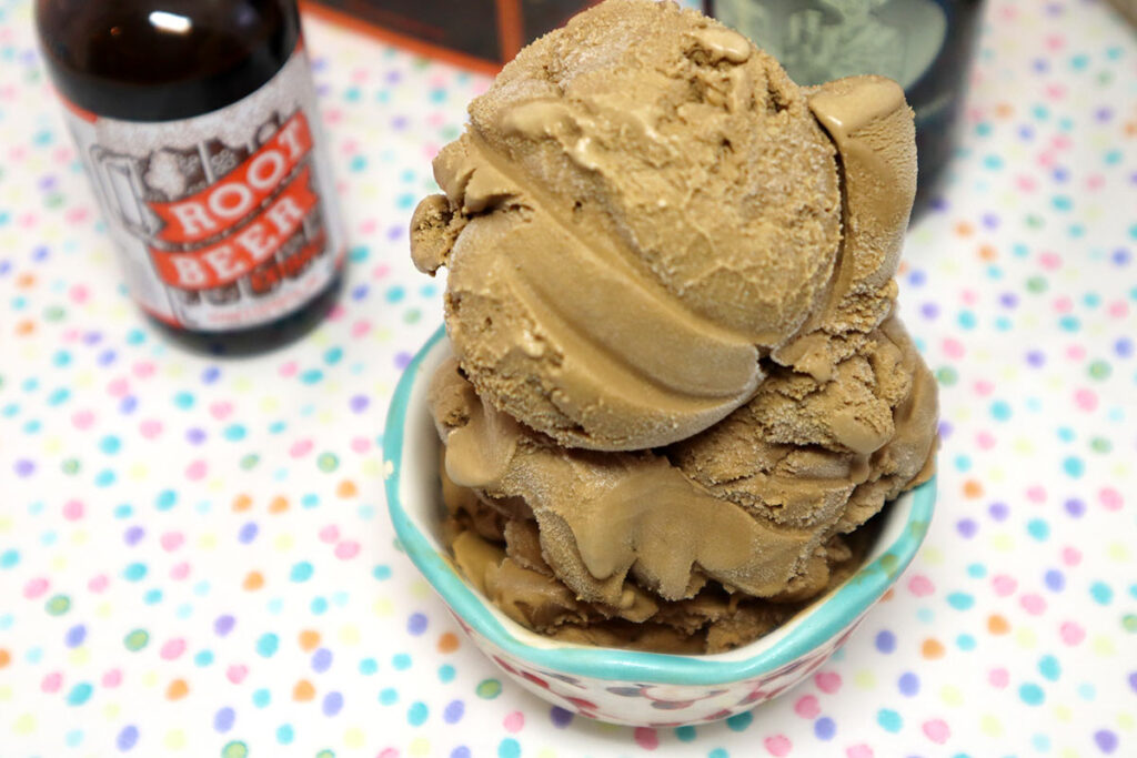 Bowl of Rootbeer Ice Cream and Rootbeer Extract