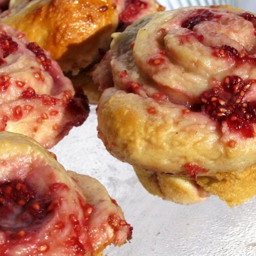 Make This Satisfy Honey Buns Recipe Even Better with Raspberries and Creamed Honey
