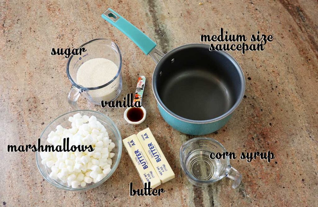 Ingredients for Popcorn balls with Marshmallows