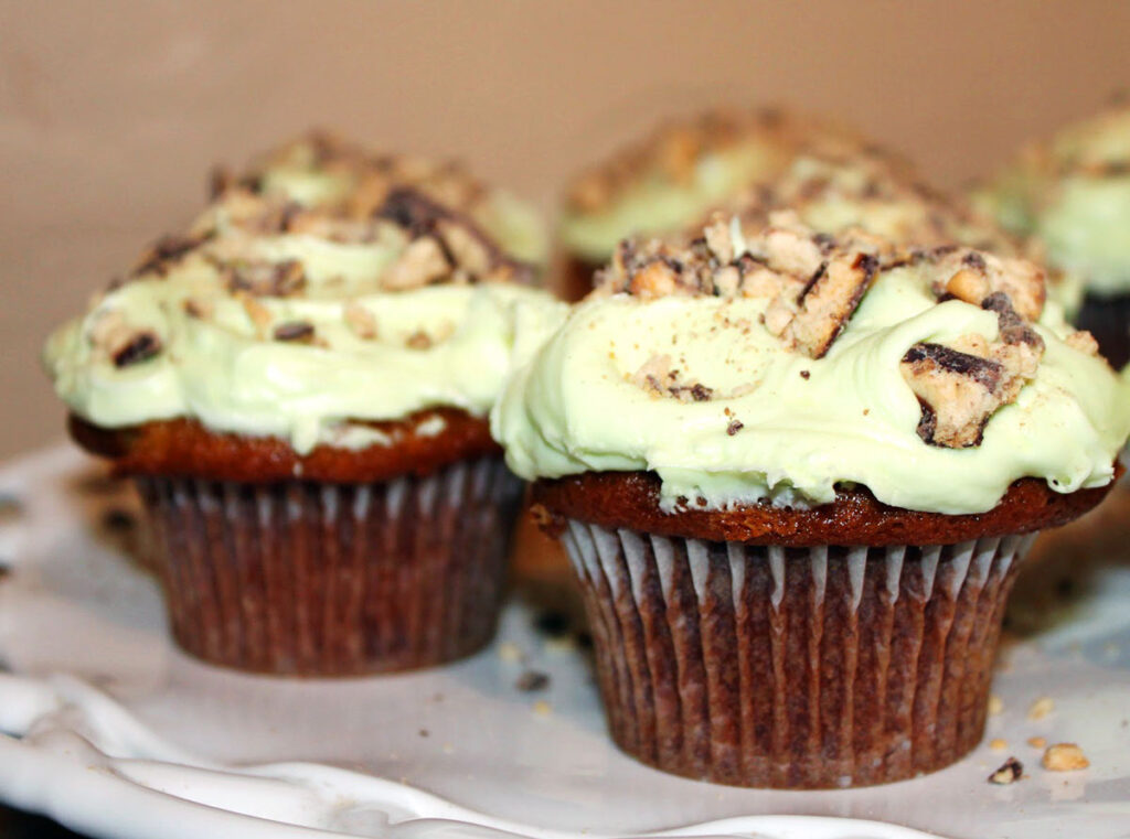 Mountain Dew Cupcakes covered with Cookie Crumbs