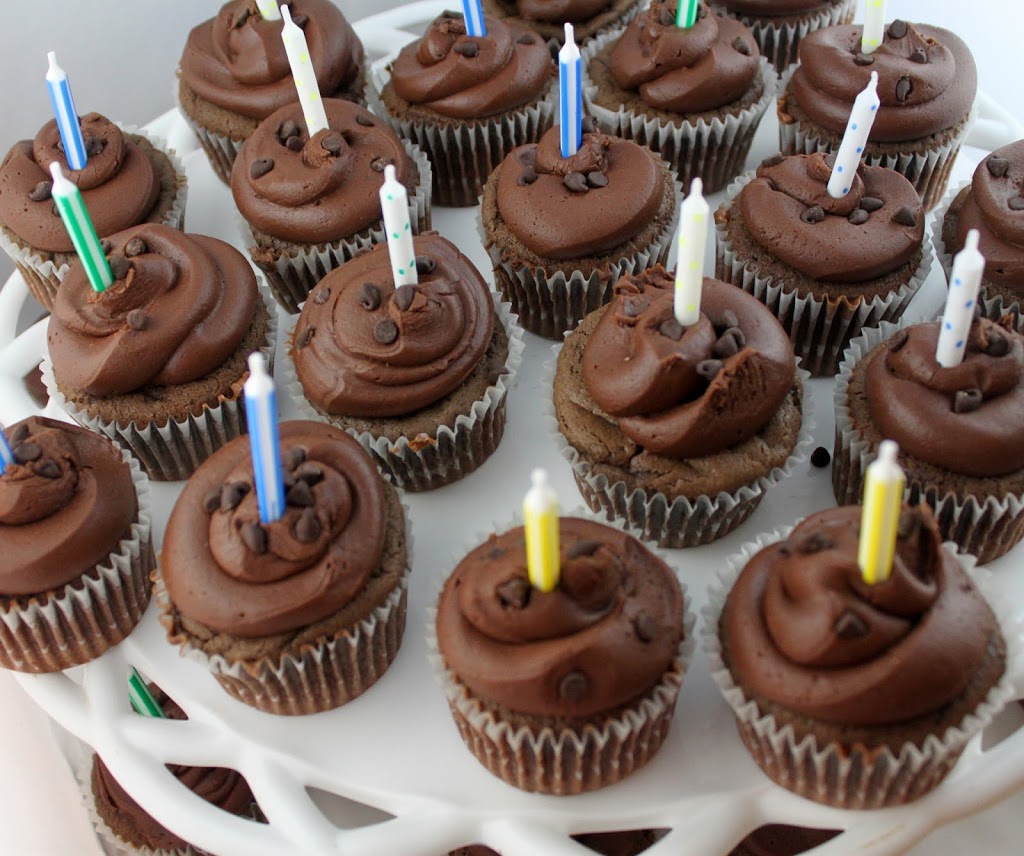 dozens of triple chocolate cupcakes