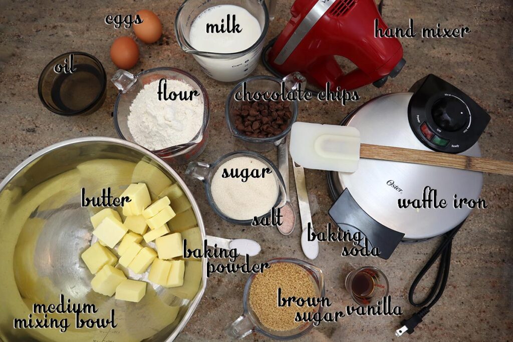 Ingredients for Cookie Dough waffles