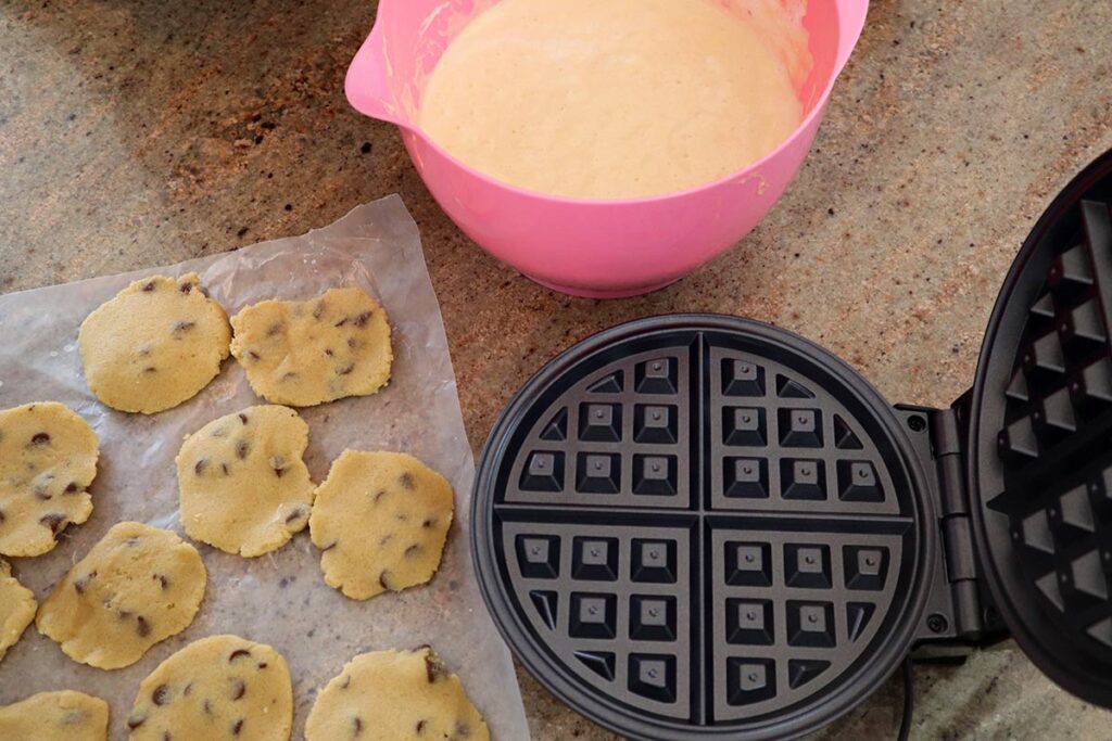 Waffle Iron, Waffle Batter and Cookie Dough