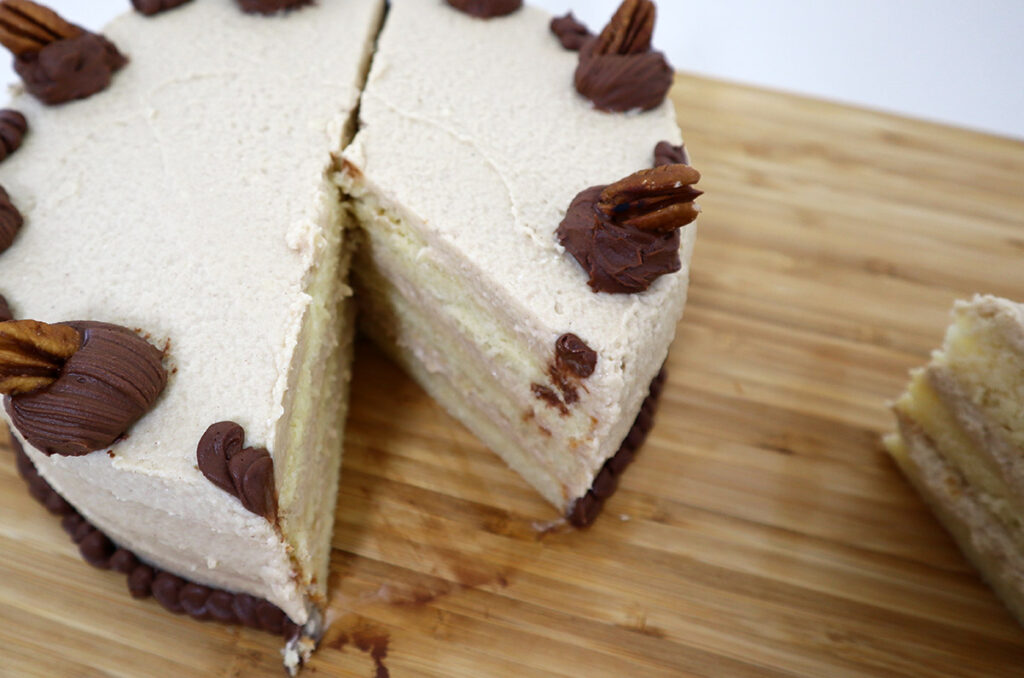 White Velvet Cake with Maple Cinnamon Frosting