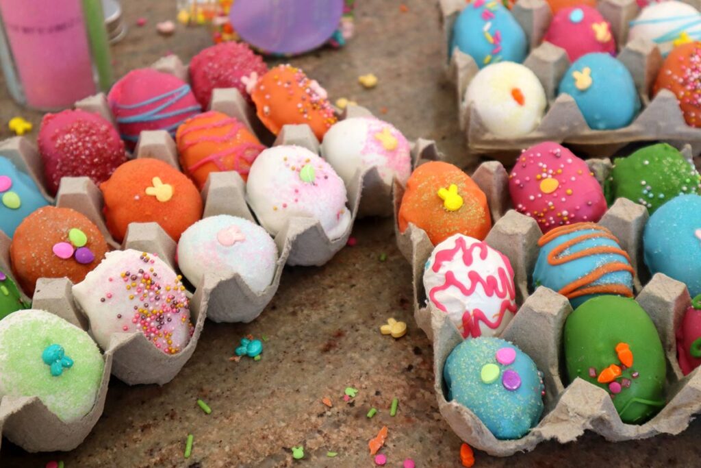 Egg Cartons full of cakes bites