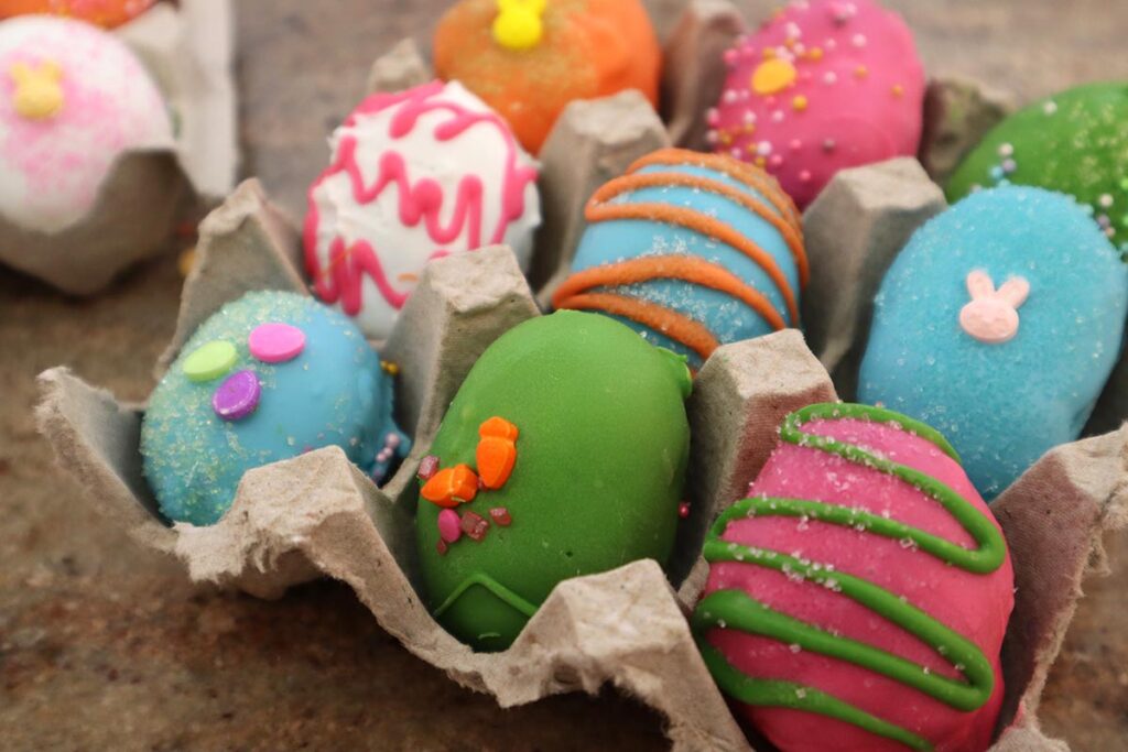 Dyed Colorful Easter Egg Cake Bites