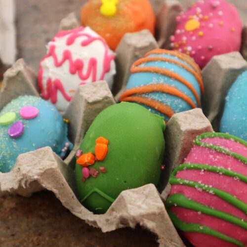 Dyed Colorful Easter Egg Cake Bites