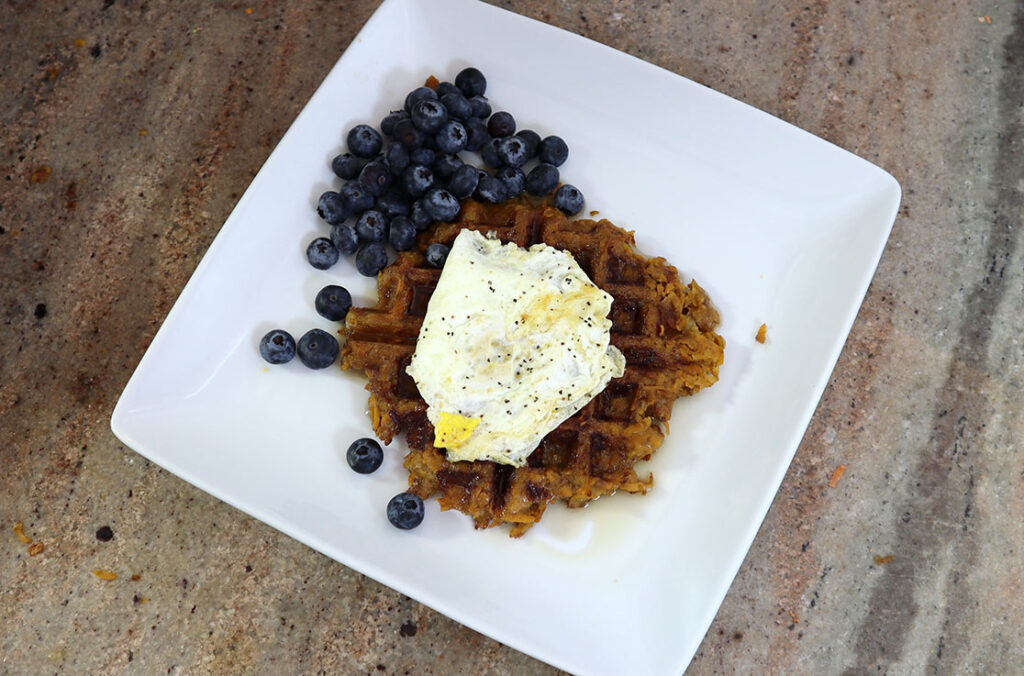 Sweet Potato Waffles with Peanut Butter Paleo