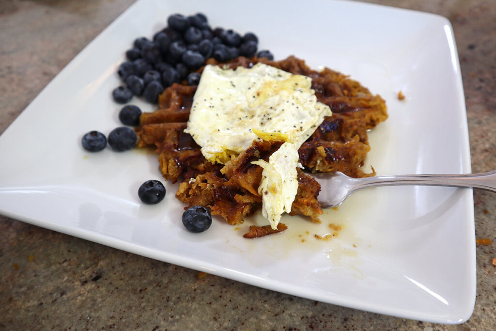 Fork of Peanut Butter Sweet Potato Waffles