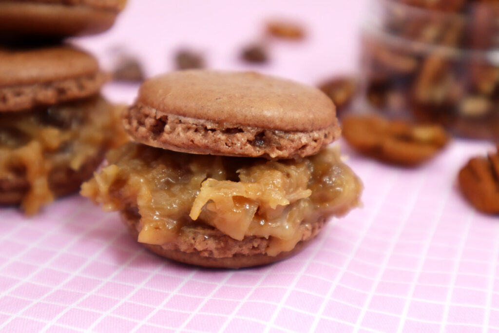 German Chocolate Cake Macarons