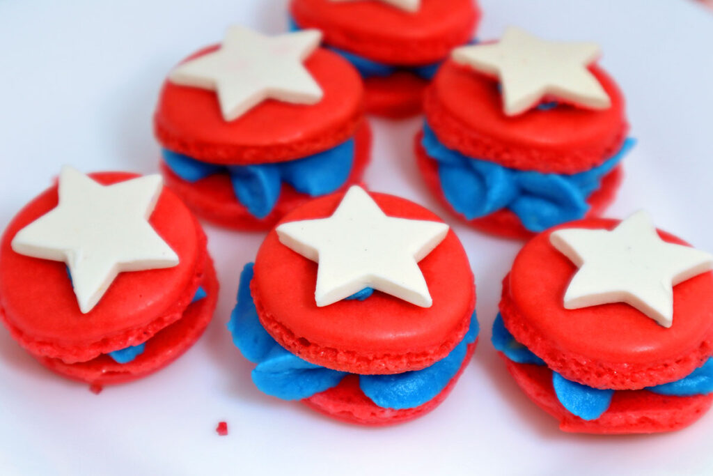 The Perfect Time of Year for Red, White and Blue Macarons {Happy Birthday America!}