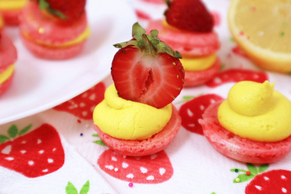 Strawberry Lemon Macarons